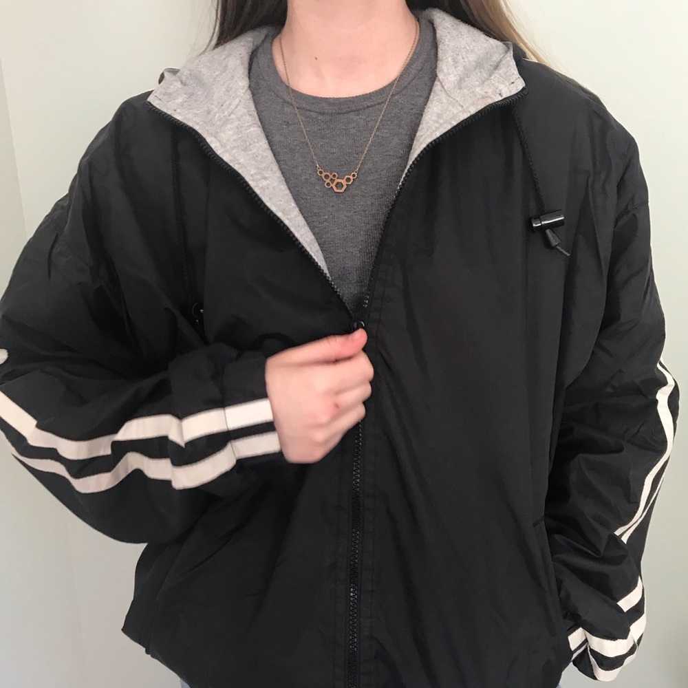 Black Lined Windbreaker